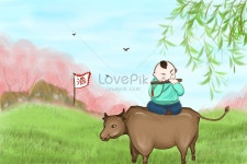 청명 방목 일러스트 무료 다운로드 - Lovepik 청명 방목