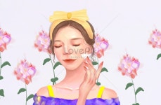피부 관리 여자 일러스트 무료 다운로드 - Lovepik 피부 관리 여자