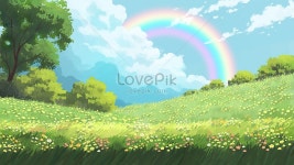 꽃이 만발한 봄 풍경 일러스트 무료 다운로드 - Lovepik 꽃이 만발한 봄 풍경