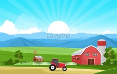 일출 농장 필드 배경 이미지, 일출 농장 필드 HD 배너 배경 무료 다운로드 - Lovepik