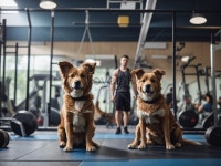  Two Dog In A Gym