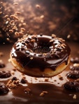 Delicious Chocolate Glazed Doughnut Famous Donut For Dessert... Delicious Chocolate Glazed Doughnut Famous Donut For Dessert Lovers