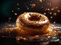 Floating Doughnuts Delicious And Unique Dessert Glazed Donut... And Unique Dessert Glazed Donut Cinematic Advertising Photography