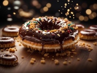 Floating Doughnuts Delicious And Unique Dessert Glazed Donut... And Unique Dessert Glazed Donut Cinematic Advertising Photography