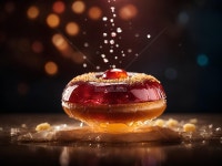 Floating Doughnuts Delicious And Unique Dessert Glazed Donut... And Unique Dessert Glazed Donut Cinematic Advertising Photography