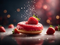 Floating Doughnuts Delicious And Unique Dessert Glazed Donut... And Unique Dessert Glazed Donut Cinematic Advertising Photography