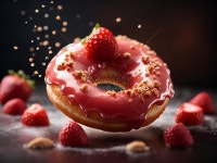 Floating Doughnuts Delicious And Unique Dessert Glazed Donut... And Unique Dessert Glazed Donut Cinematic Advertising Photography