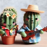 A Cactus Wearing A Hawaiian Shirt And Playing A Ukulele Ai Generated 사진 무료 다운로드 - Lovepik A Cactus Wearing A Hawaiian... 