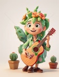 A Cactus Wearing A Hawaiian Shirt And Playing A Ukulele Ai Generated 사진 무료 다운로드 - Lovepik A Cactus Wearing A Hawaiian... 