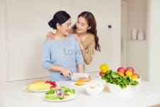 어머니와 딸 집 부엌 요리 사진 무료 다운로드 - Lovepik 어머니와 딸 집 부엌 요리