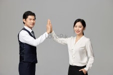  비즈니스 엘리트들이 함께 하이파이브