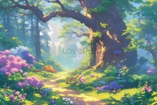 신비한 숲 그림 일러스트 무료 다운로드 - Lovepik 신비한 숲 그림