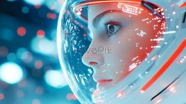  헬멧을 쓴 아름다운 여성