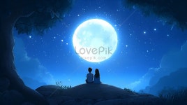 달빛 아래 낭만적인 사랑 일러스트 무료 다운로드 - Lovepik 달빛 아래 낭만적인 사랑