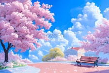 봄 풍경에 피는 꽃 일러스트 무료 다운로드 - Lovepik 봄 풍경에 피는 꽃