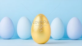파란색 배경에 황금 알 배경 사진 및 창의적인 일러스트 무료 다운로드 - Lovepik 파란색 배경에 황금 알