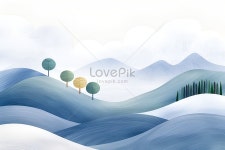 간단한 소나무 숲과 산 그림 일러스트 무료 다운로드 - Lovepik 간단한 소나무 숲과 산 그림