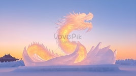 드래곤 아이스 조각상이 일몰을 만난다 사진 무료 다운로드 - Lovepik 드래곤 아이스 조각상이 일몰을 만난다