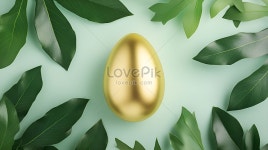 녹색 잎에 대한 황금 알 배경 사진 및 창의적인 일러스트 무료 다운로드 - Lovepik 녹색 잎에 대한 황금 알
