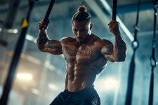  피트니스 코치는 힘을 보여줍니다