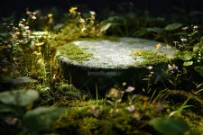  숲의 석재 플랫폼