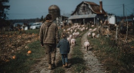 농장에서 농부 아버지와 아들 사진 무료 다운로드 - Lovepik 농장에서 농부 아버지와 아들