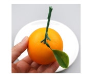 더리얼스 엠데코:대한민국 대표 플라워 종합쇼핑몰 [더리얼스 엠데코] 네이블 오렌지 모형 잎사귀 7.5cm 과일모형 모조 열매 음식모형 장식 진열... 