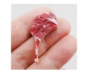 더리얼스 엠데코:대한민국 대표 플라워 종합쇼핑몰 [더리얼스 엠데코] 미니 립 토마호크 생고기 모형 4cm 2개 세트 모조 정육점 뷔페 장식 식품... 