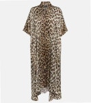 BB Icon Jacquard Silk Midi Dress in Beige - Balenciaga | Mytheresa