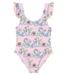 Logo ruffled swimsuit in pink - Stella Mc Cartney Kids | Mytheresa