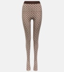 Second Skin jersey tights in pink - Marine Serre | Mytheresa