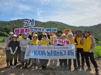 고성군 오뚜기SF㈜ 해바라기봉사단과 하일면 직원일동 마늘수확 농촌일손돕기 활동 펼쳐 | 뉴스로