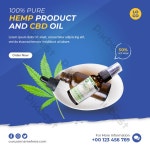 대마 제품 CBD 오일 소셜 미디어 게시물 템플릿 PNG PSD 무료 다운로드 - Pikbest