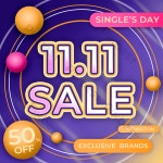 더블 11 프로모션 이벤트 그라디언트 색상 템플릿 PNG PSD 무료 다운로드 - Pikbest