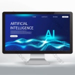 파란색 인공 지능 기술 웹 디자인 PNG PSD 무료 다운로드 - Pikbest