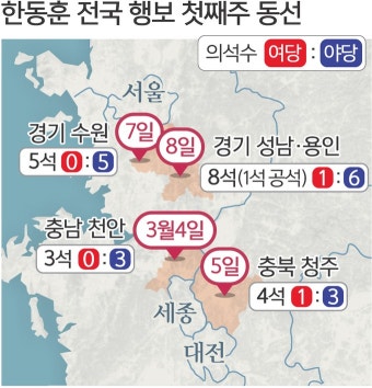 ‘격전지’ 순회 나선 한동훈… 충청·경기남부 중원 표심 훑기 | 세계일보 ‘격전지’ 순회 나선 한동훈… 충청·경기남부 중원 표심 훑기