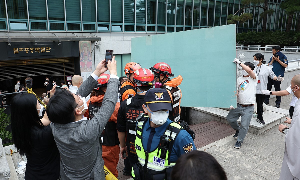 조계사 한국불교역사문화기념관 화재, 천장 에어컨에서 발화 시작