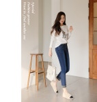 스타일온미 [루이스엔젤] 워크위드퍼피 센스배색 프린트 긴팔 티셔츠