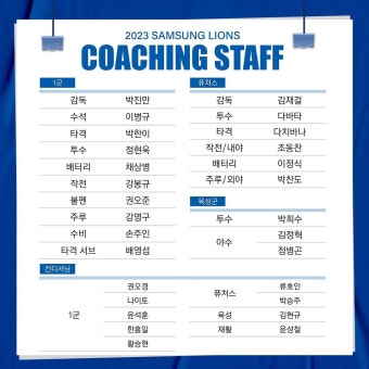 전체 게시판 - 2023 삼성 라이온즈 코칭스태프c 전체 게시판 - 2023 삼성 라이온즈 코칭스태프c