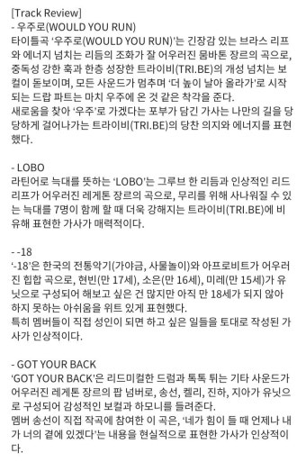 신인 트라이비 신사동 호랭이가 진짜 각잡고 만들었나보네 - 케이돌토크 카테고리