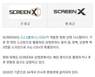 전체 게시판 - 스크린x는 아이맥스처럼 씨집에서만 들여온 기술이야?