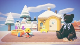 우리 송충이 집앞 꾸며줬는데 잘즐기는거 같아서 행복해 - 동물의숲 카테고리