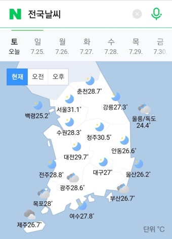 밤11시에도 30도 밑으로 떨어지지 않은 서울,청주 - 스퀘어 카테고리