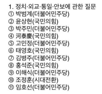대정부질문 순서래 - 케이돌토크 카테고리