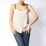 WIZWID:위즈위드 - [Golden Goose Deluxe Brand:골든 구스 디럭스 브랜드][특가][아울렛] 민소매 블라우스 G8525 D Taupe WIZWID