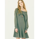 WIZWID:위즈위드 - [jain song:제인송][10%쿠폰][제인송] Lettering Off-Shoulder Sweat Dress WIZWID