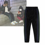 WIZWID:위즈위드 - [MOTIFEST:모티패스트][5%할인쿠폰]Garments Velvet Jogger Pants (Black/Green) WIZWID