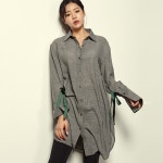 WIZWID:위즈위드 - [BUBULEE:부부리]글렌체크 셔츠 드레스 - Black WIZWID