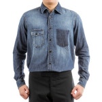 WIZWID:위즈위드 - [Saint Laurent Paris:생로랑파리](500732 Yd880 4363) 남성 데님 셔츠 18ss WIZWID