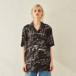 WIZWID:위즈위드 - [13month:써틴먼스]Graffiti Half Sleeve Shirt (Black) WIZWID